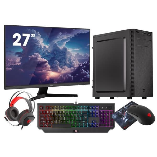 VIST PC Gaming Ryzen 5 5600G - 16 GB RAM - 1 TB M.2 SSD - WIFI - 27" - Windows 11 Pro