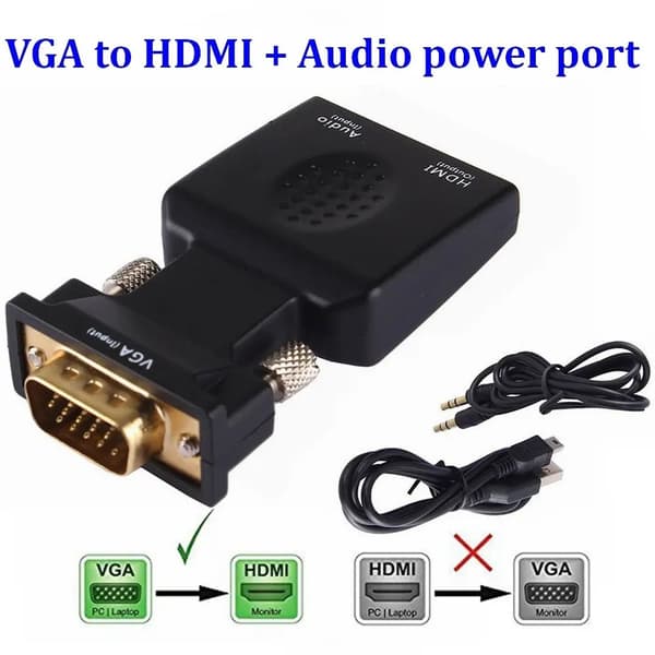 1080P VGA till HDMI-kompatibel kvinnlig omvandlaradapter för PC Laptop till HDTV