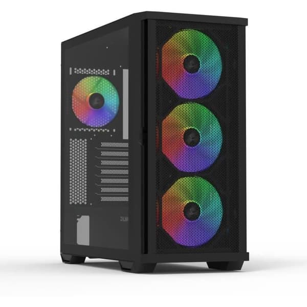 Zalman Z10 Plus PC-fodral - Mid Tower ATX - Svart - 7 interna fack - 4 expansionsplatser Svart