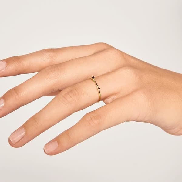 P D Paola 925 Sterling Zilveren Guldfärg L'Esseentiel Ring AN01-131-16 (Maat: 18)
