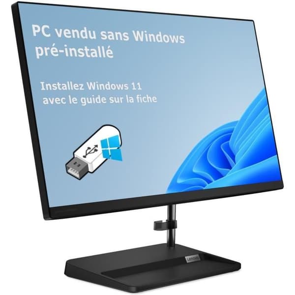 PC All-in-One LENOVO IdeaCentre 3 24IAP7 | Utan Windows - 23,8" FHD - Core i5-12450H - RAM 16 GB - SSD 512 GB