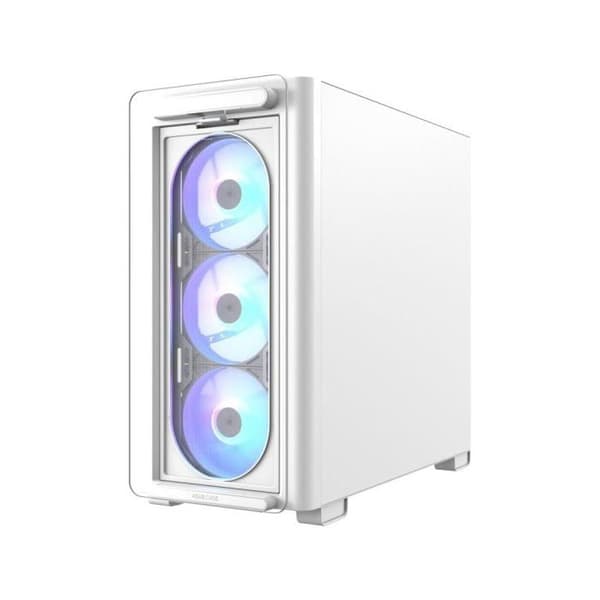 Boîtier PC microATX - ASUS - A23 Plus TG ARGB - Vit - Förinstallerade ARGB-fläktar - Härdat glas