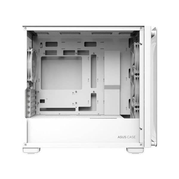Boîtier PC microATX - ASUS - A23 Plus TG ARGB - Vit - Förinstallerade ARGB-fläktar - Härdat glas