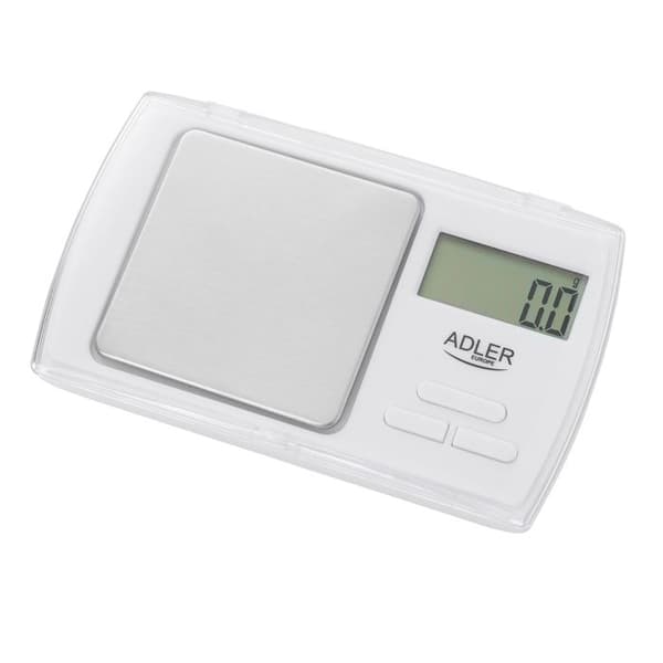 ADLER AD-3161 Precision Pocket Scale (500-0,01g) Liten matvåg, elektriska smyckesvågar, LCD-skärm i rostfritt stål.