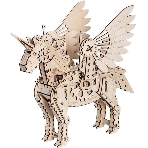 Mr. PlayWood Unicorn Modellkitt i Trä 156 delar