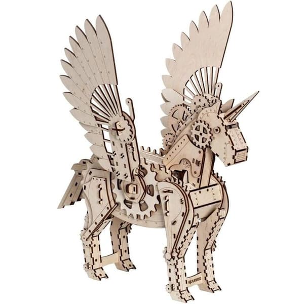 Mr. PlayWood Unicorn Modellkitt i Trä 156 delar