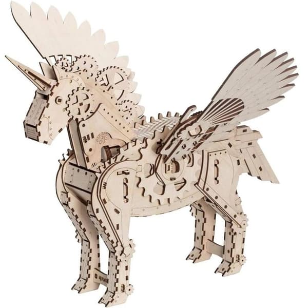 Mr. PlayWood Unicorn Modellkitt i Trä 156 delar