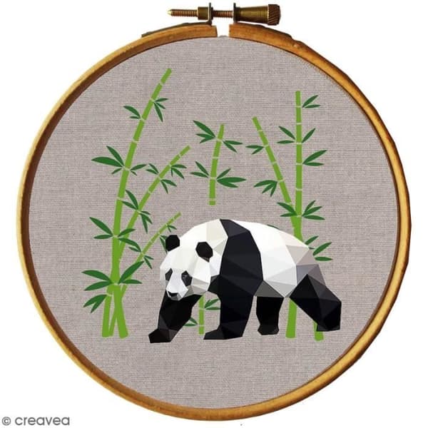 Broderi kit - Geometrisk panda