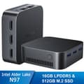 Miniatyrbild 1 av 4: Blackview MP80 Mini PC - RAM 16 GB Lagring 512 GB M.2 SSD, Windows 11 Pro, WiFi 2,4G+5G, Intel Alder Lake N97, 3,60 GHz - Svart