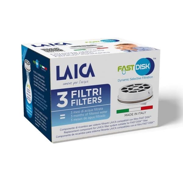 Vattenfilterdisk - Laica - Fast Disk - 3 delar - Vit - Kompatibel med Laica