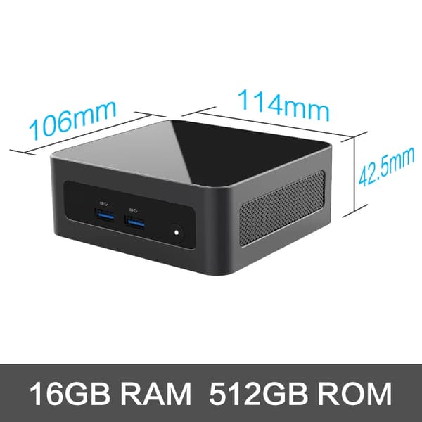 Mini PC, 16GB RAM, 512GB SSD,EU, 16GB RAM 512GB ROM
