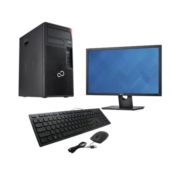 FUJITSU P558 i5-8400 8 GB RAM 256 GB SSD + 24" FHD Dell E2417H- REFURBISHED