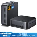 Miniatyrbild 1 av 6: Mini PC HuiDun H20 Intel Alder Lake N95 3.4GHz Max 16 Go, 512 Go/SSD 2To, Windows 11 Pro, Wifi 6, 4K UHD, 11 olika portar - Grå
