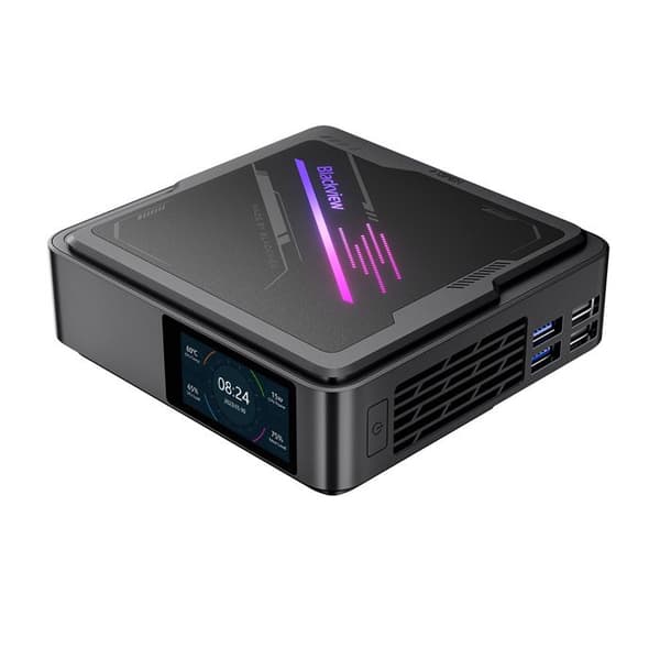 Mini PC Blackview MP90 Intel Alder Lake N97 3.6GHz Max 16 Go, 512 Go/SSD 2To, Windows 11 Pro, Wifi 5, 4K UHD, 11 Varierade Portar - Grå