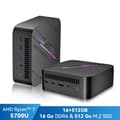 Miniatyrbild 1 av 6: Mini PC Blackview MP100 AMD Ryzen™ 7 5700U 4,3GHz Max 16 GB 512 GB-SSD 2TB, Windows 11 Pro, Wifi 6, 4K UHD-skärm NETFLIX - Grå