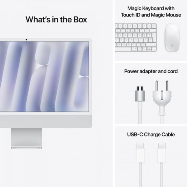 Apple iMac 24" M4 16 GB, 256 GB -dator, silver (MWUU3)