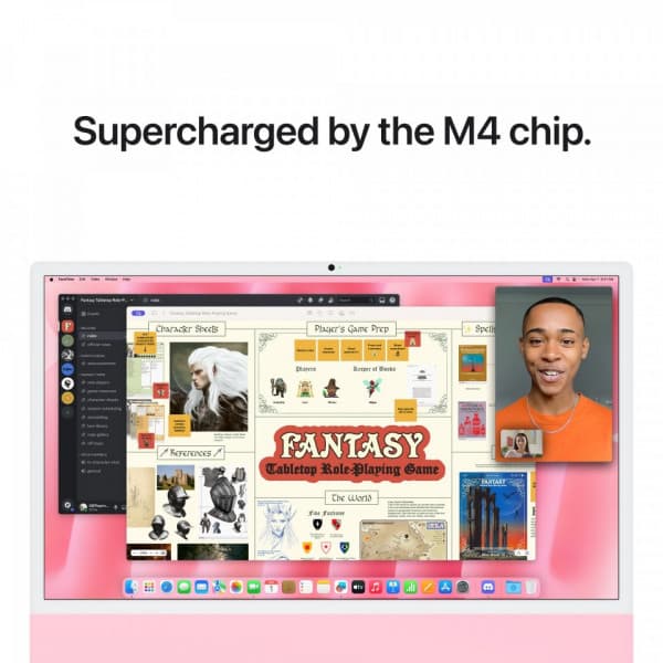 Apple iMac 24" M4 24 Gt, 512 Gt -tietokone, pinkki (MD2U4)