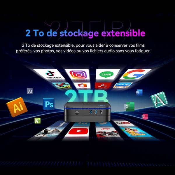 Mini PC Blackview MP60 Intel Twin Lake N150 3.6GHz Max 16 Go 1 To/SSD 2To, Windows 11, Wifi 6, 4K UHD Display NETFLIX - Grå