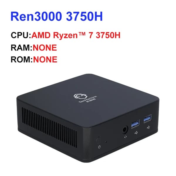 GenMachine Mini PC, AMD Ryzen 7 3750H, Upp till RAM, Upp till SSD,INGEN, EU