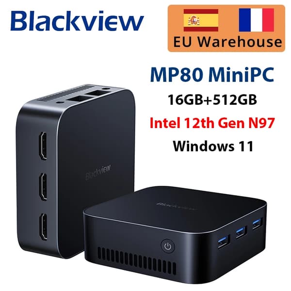 Mini PC, Intel 12. generation N97, 1TB lagerplads,16+512GB