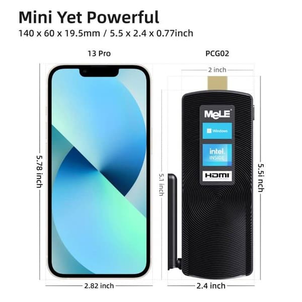 Endast centralenhet - mini pc Mele - 27 J4125 8GB 128GB