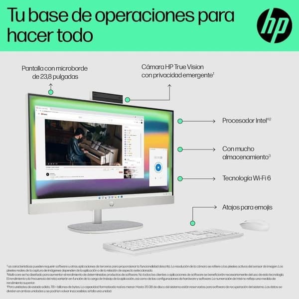Allt-i-ett Skrivborddator - HP - 24-cr0013ss - Intel Core i3-N300 - 8 GB RAM - 512 GB SSD