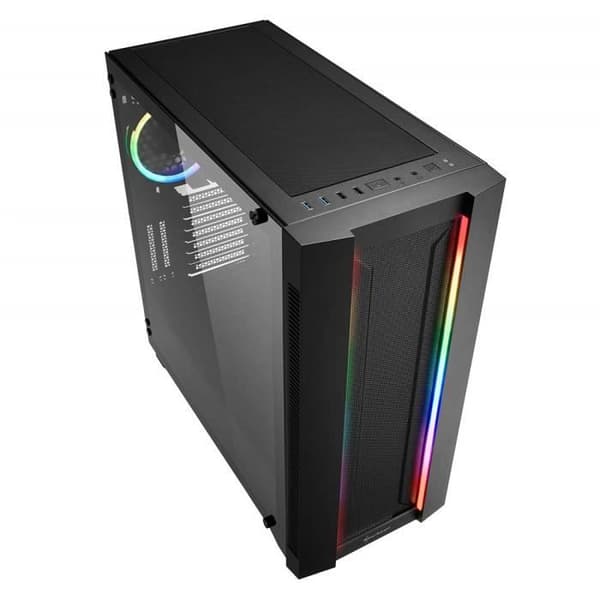 Sharkoon Elite Shark CA200M, PC-fodral, ARGB, 8x RGB-kontroll, klassisk och vertikal grafikintegration -
