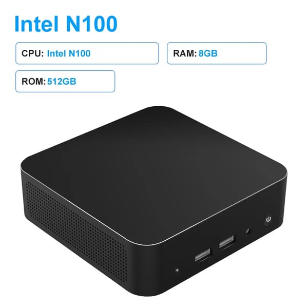 Mini PC, Intel N100, 8GB RAM, 256GB/512GB SSD,8GB 512GB, EU