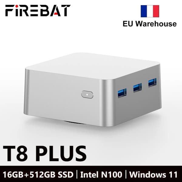 Mini PC Gamer, Intel N100 CPU, 16GB RAM, 512GB SSD,EU, N100 16GB 512GB