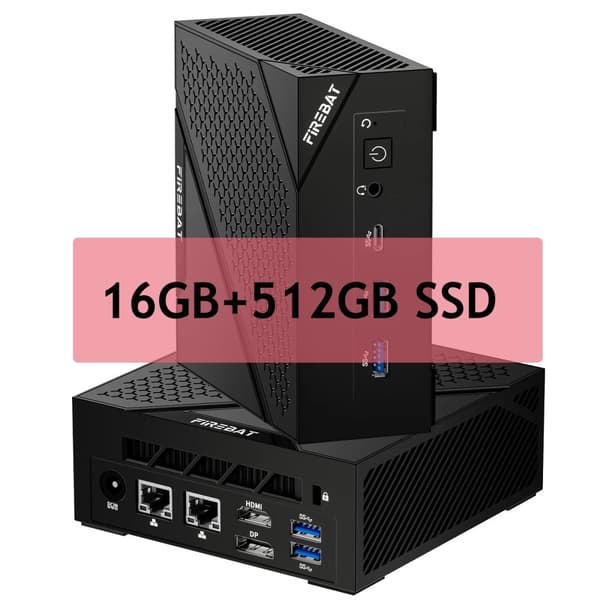 Mini PC, AMD Ryzen 5 6600H, 16GB RAM, 512GB SSD,16GB+512GB SSD