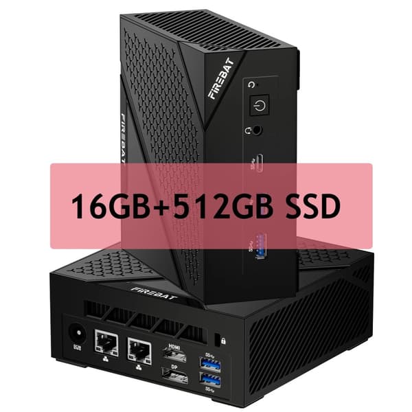Mini PC, AMD Ryzen 5 6600H, 16GB RAM, 512GB SSD,16GB+512GB SSD