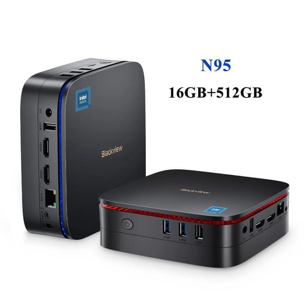 Mini PC, Intel N95-processor, 16 GB RAM,16GB+512GB