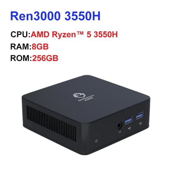 Mini PC, AMD Ryzen 5 3550H, SSD,EU, 8GB 256GB
