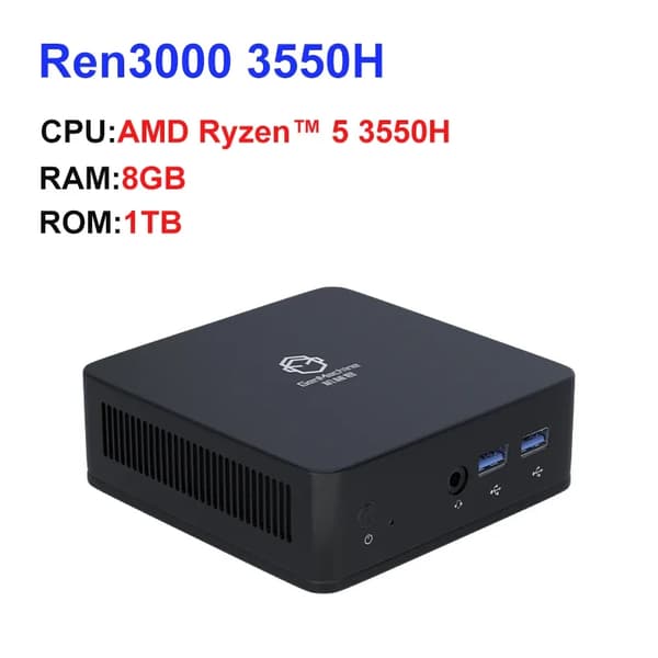 Mini PC, AMD Ryzen 5 3550H, SSD,EU, 8GB 1TB