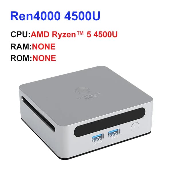 Mini PC, AMD Ryzen 5 4500U, WiFi6-anslutning,EU, INGEN
