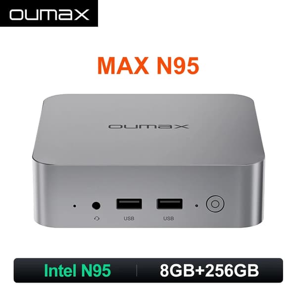 Mini PC, Intel N100 processor, 16GB RAM, 500GB lagerplads,EU, N95-8GB 256GB