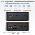 Miniatyrbild 4 av 6: Mini PC Huidun H50 Intel Twin Lake N150 3.6GHz Max 8 Go 256 Go/SSD 2To, Windows 11 Pro, Wifi 6, 4K UHD Display NETFLIX - Grå