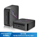 Miniatyrbild 1 av 6: Blackview MP100 Mini PC AMD Ryzen™ 7 5700U 4,3 GHz Max 16 GB 1 TB-2 TB SSD, Windows 11 Pro, Wifi 6, 4K UHD-skärm NETFLIX - Grå