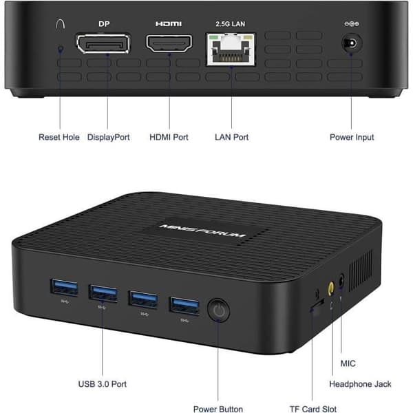 Mini PC - MINIS FORUM - GK41 - Celeron J4125-processor - 8 GB RAM - 256 GB SSD - HDMI 4K