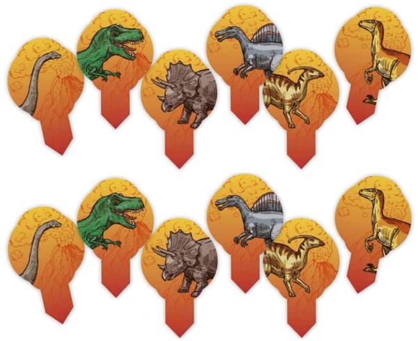 Vohveli muffinseille kakkujäätelökakku DINOSAURUKSET 12 kpl
