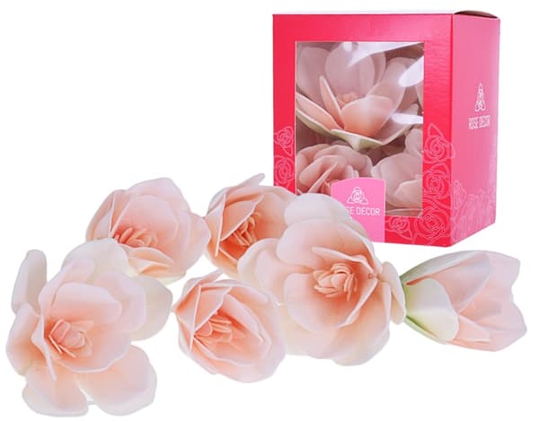 MAGNOLIA wafer vit blomma 6 st XL för att dekorera tårtor och bakverk