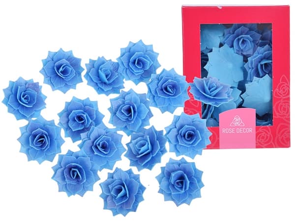 ROSE ROZALIA våffel blåbär 15 st blommor för att dekorera tårtor och bakverk