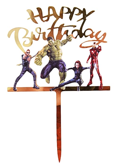 Grattis på födelsedagen AVENGERS Akryl tårtdekoration
