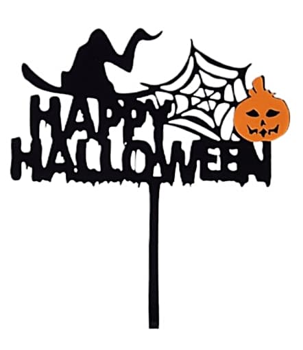 Akryylinen kakunkoristeena HYVÄÄ HALLOWEENIA wz2