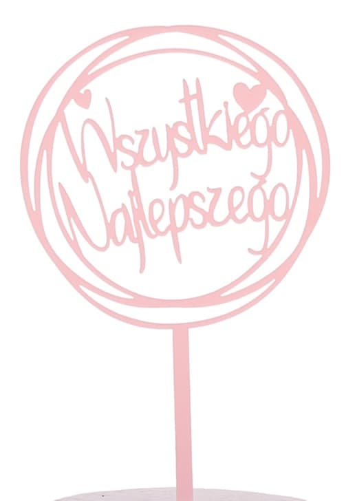 GRATTIS PÅ FÖDELSEDAGEN Tårtdekoration Akryl Rosa Cirkel