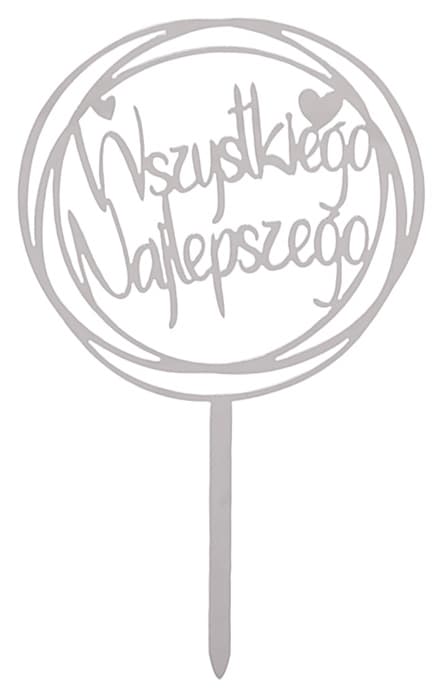 GRATTIS PÅ FÖDELSEDAGEN Tårtdekoration Akryl Silver Cirkel