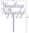 Miniatyrbild 3 av 3: GRATTIS PÅ FÖDELSEDAGEN tårtdekoration akryl silver
