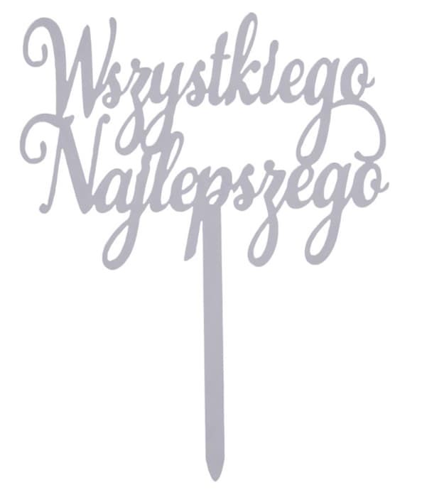 GRATTIS PÅ FÖDELSEDAGEN tårtdekoration akryl silver
