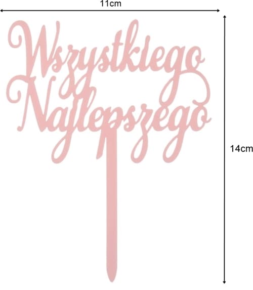 GRATTIS PÅ FÖDELSEDAGEN Tårtdekoration Akryl Rosa