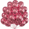Miniatyrbild 1 av 2: 100 st metalliska latexballonger röda STORA 30 cm kromade födelsedagsballonger